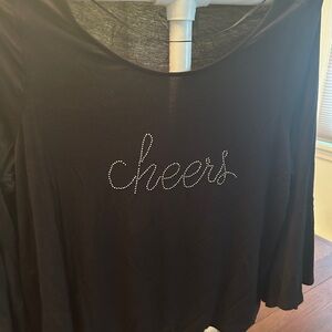 W5 Black Blouse with Silver Accents